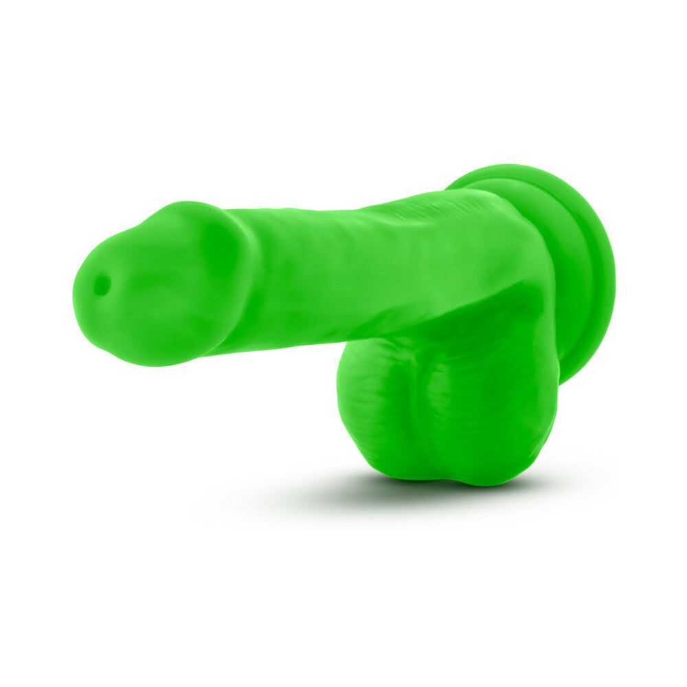 Neo 6 inches Dual Density Dildo with Balls Neon Green