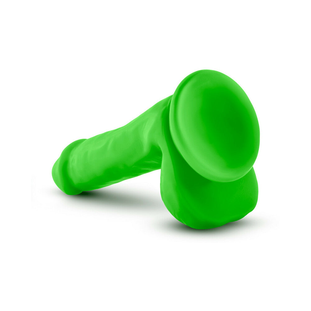 Neo 6 inches Dual Density Dildo with Balls Neon Green