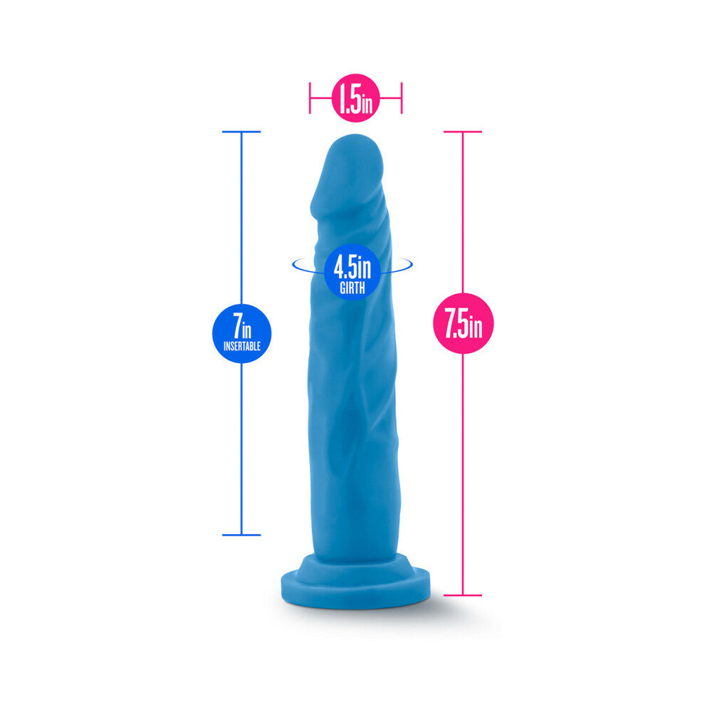 Neo 7.5 inches Dual Density Dildo Neon Blue