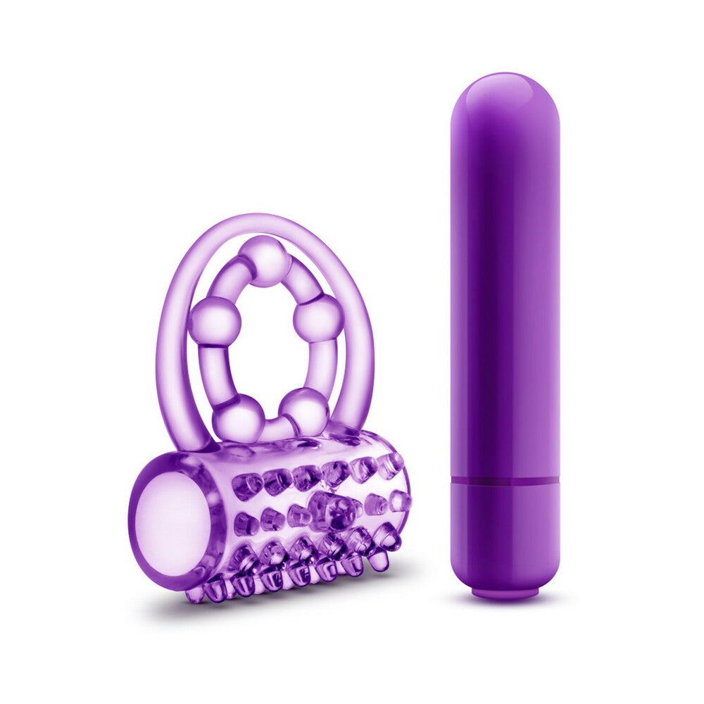Play with Me The Player Vibrating Double Strap Cockring Purple