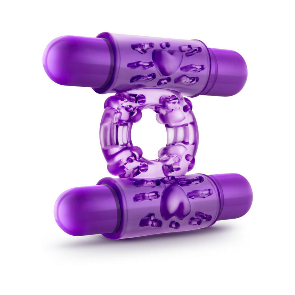 Play with Me Double Play Dual Vibrating Cockring Purple