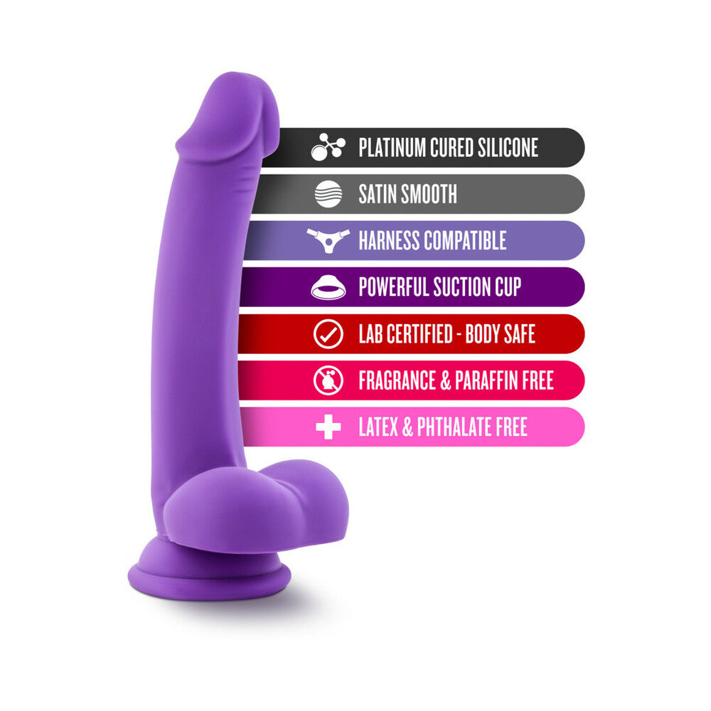 Blush Ruse D Thang Semi-Realistic 7.75 inches Silicone Dildo with Balls & Suction Cup Purple