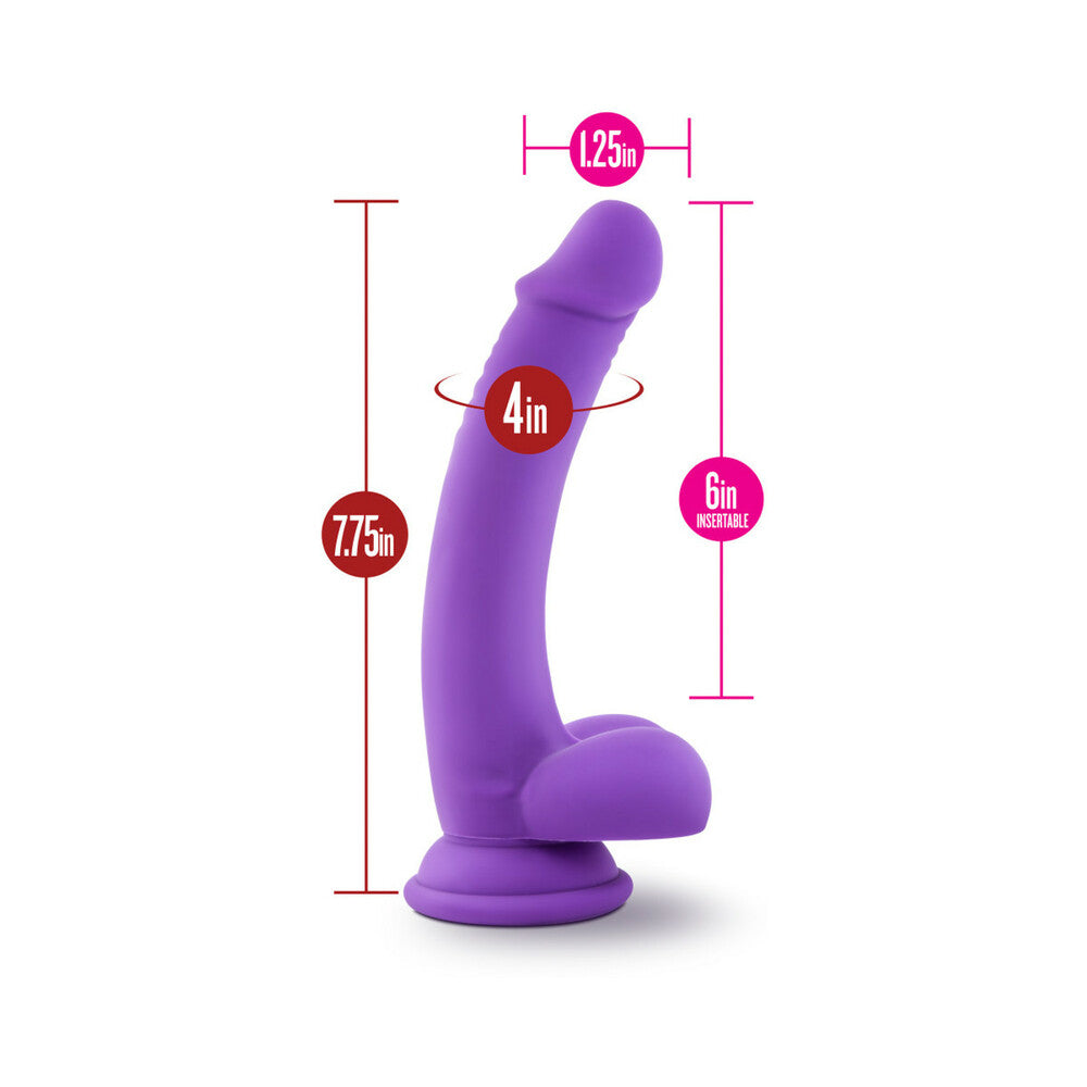 Blush Ruse D Thang Semi-Realistic 7.75 inches Silicone Dildo with Balls & Suction Cup Purple