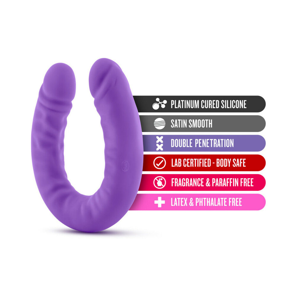 Blush Ruse Realistic 18 inches Silicone Slim Double Dong Dual Ended Dildo Purple