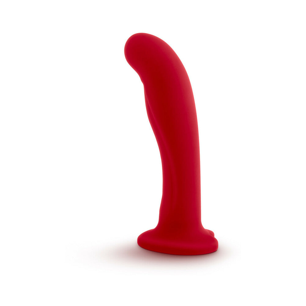 Temptasia Jezebel 6 inches Curved Silicone Dildo with Heart-Shaped Suction Cup Crimson