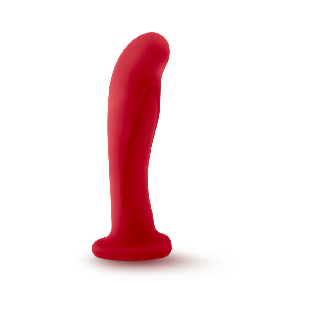 Temptasia Jezebel 6 inches Curved Silicone Dildo with Heart-Shaped Suction Cup Crimson