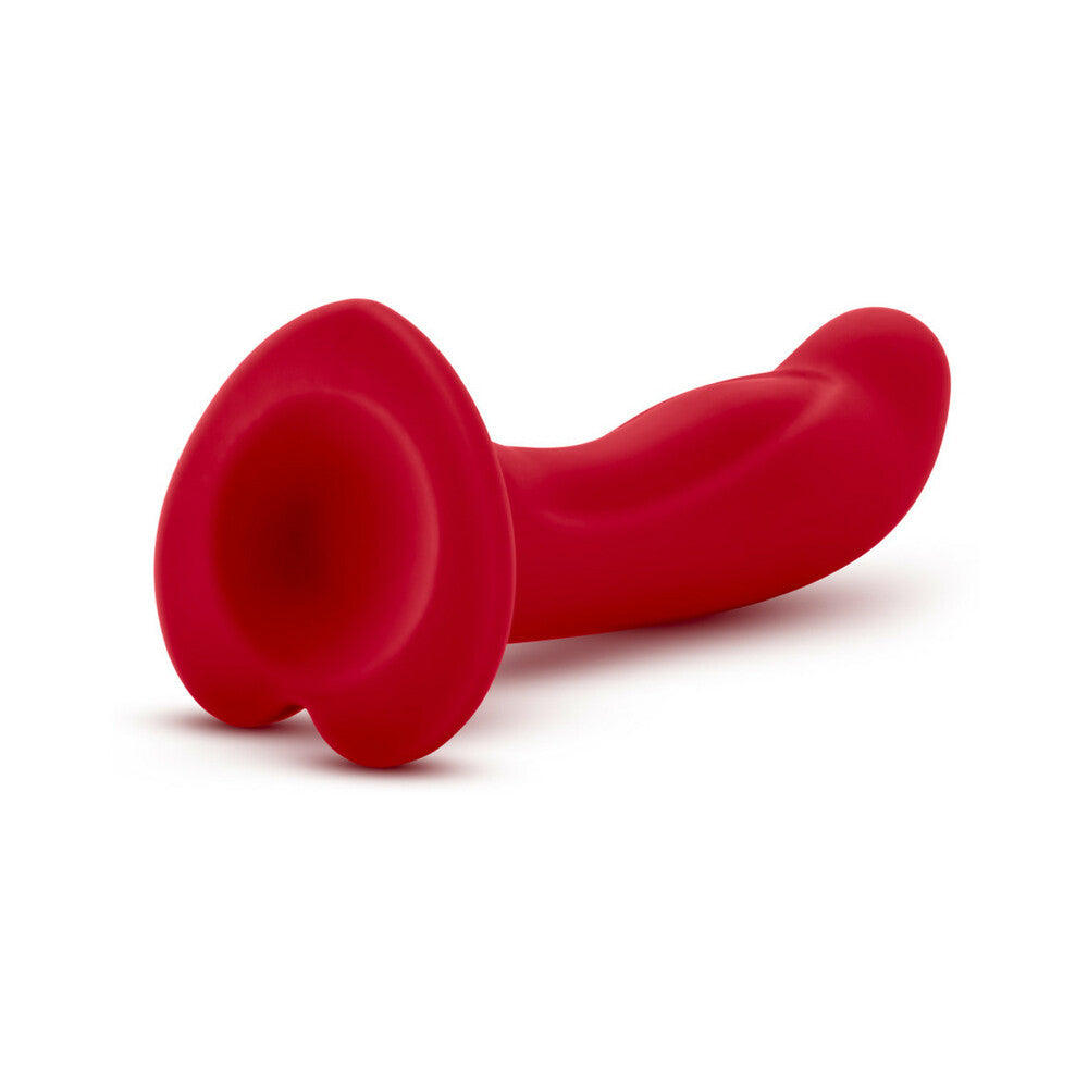 Temptasia Jezebel 6 inches Curved Silicone Dildo with Heart-Shaped Suction Cup Crimson