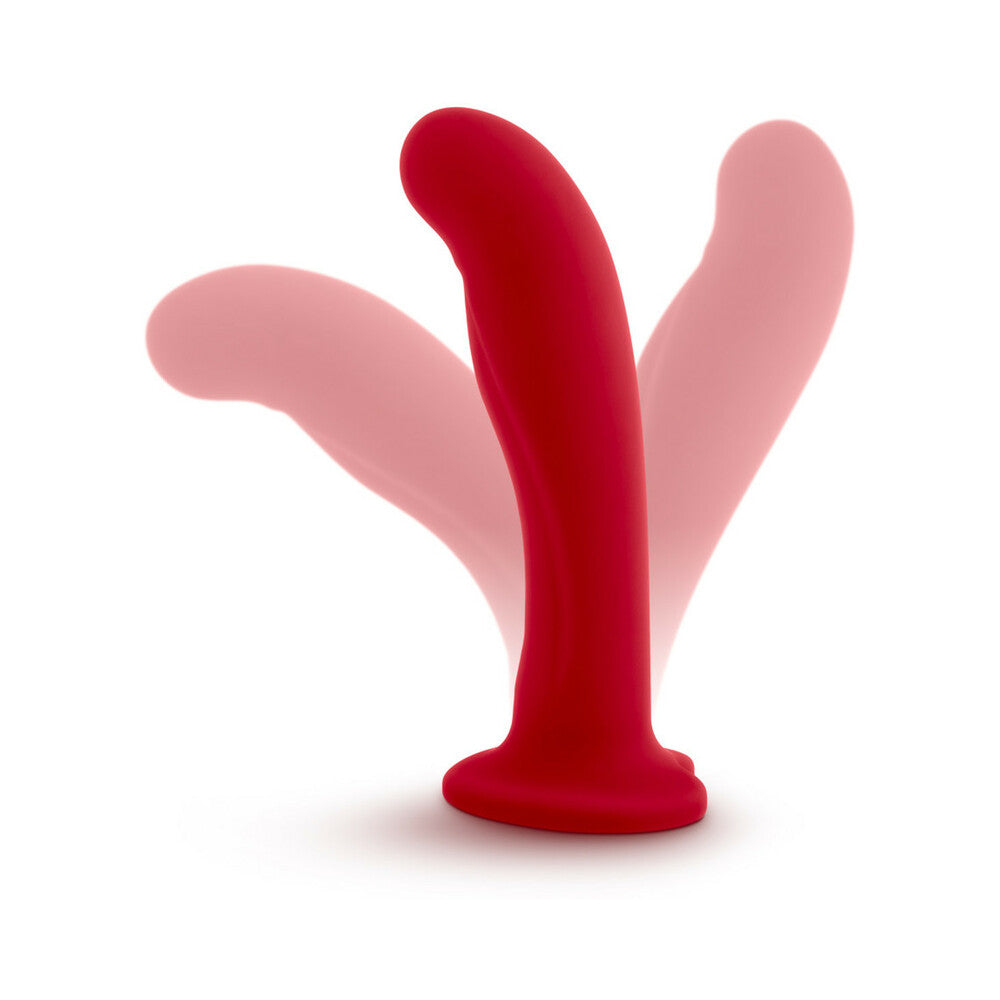 Temptasia Jezebel 6 inches Curved Silicone Dildo with Heart-Shaped Suction Cup Crimson