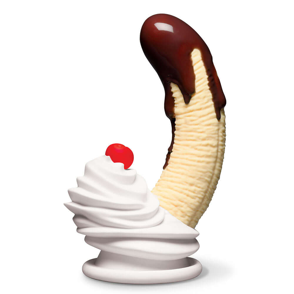 Simply Sweet Chocolate Dipped Banana Split Dildo in a playful dessert design.