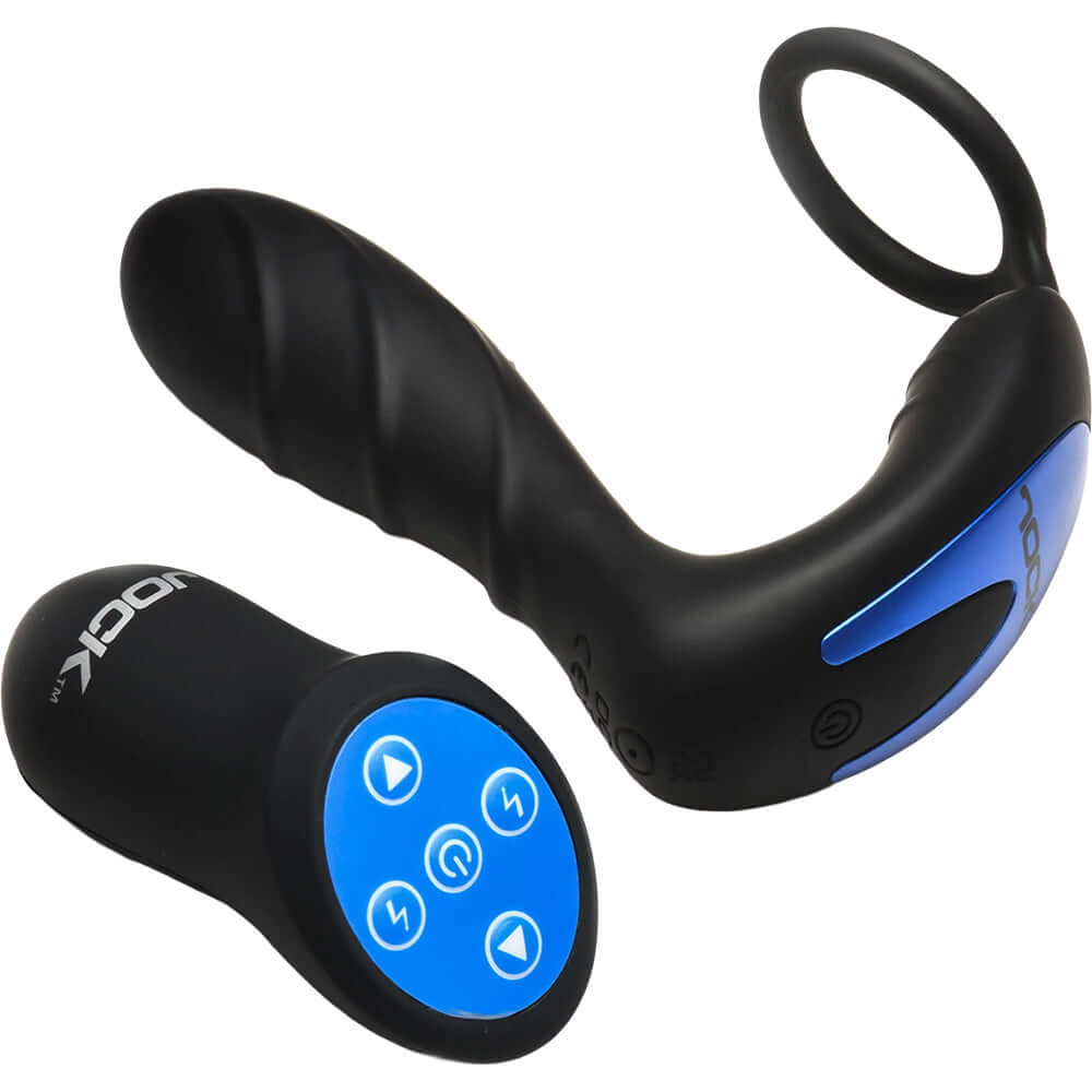 Jock Electro Shockwave E-stim Anal Plug With C-ring and wireless remote control.
