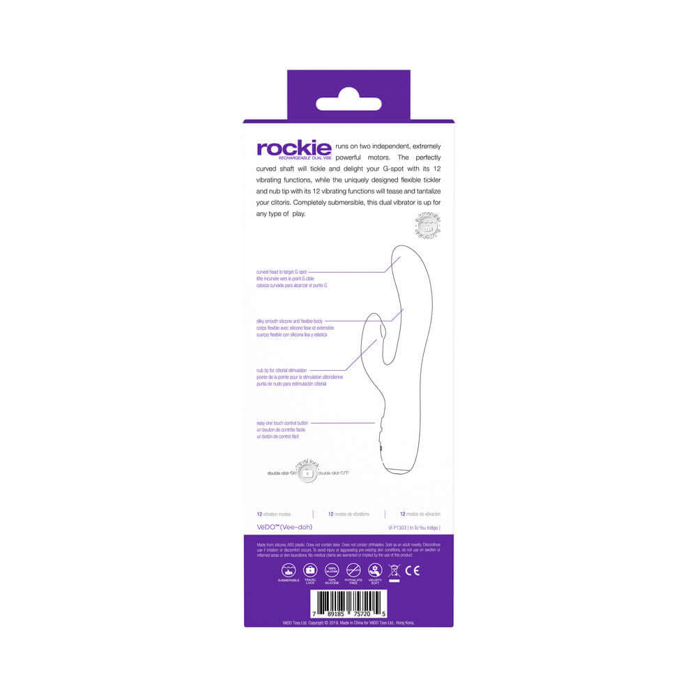 VeDO Rockie Rechargeable Dual Vibe - Into You Indigo