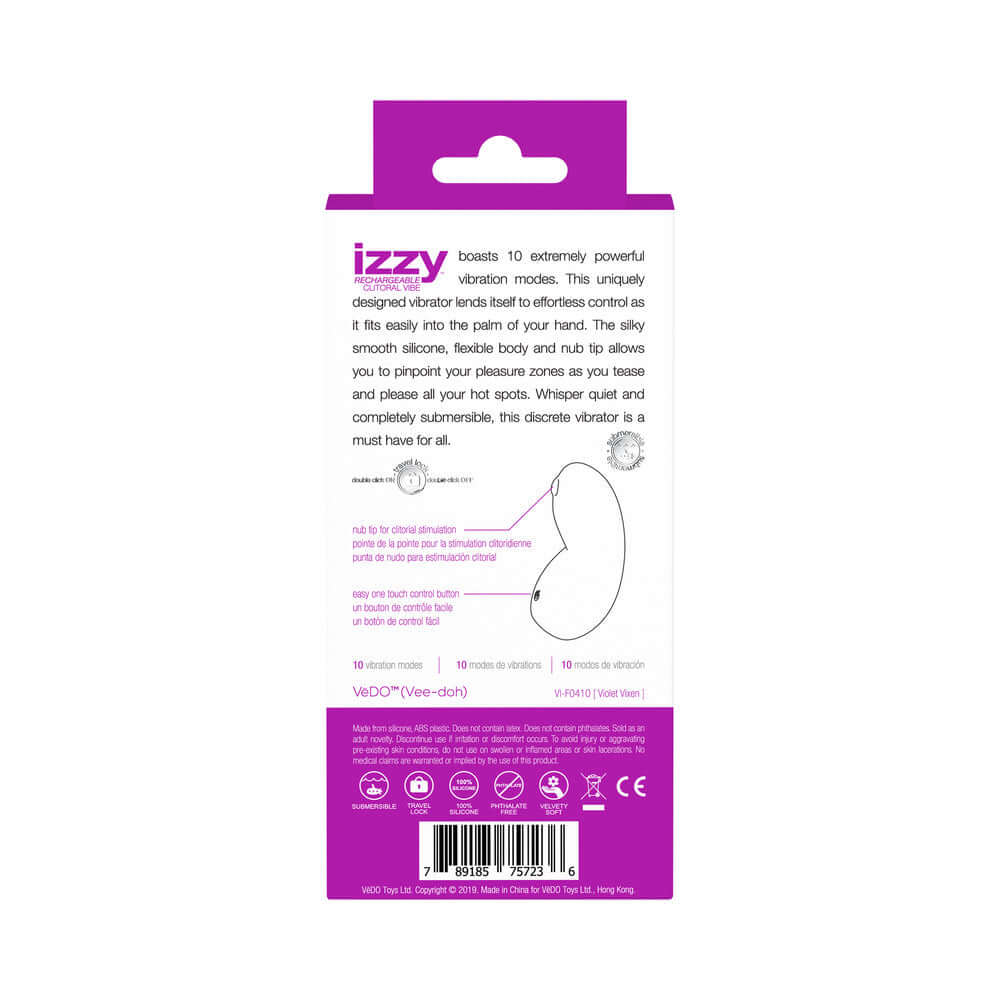 VeDO Izzy Rechargeable Clitoral Vibe - Violet Vixen