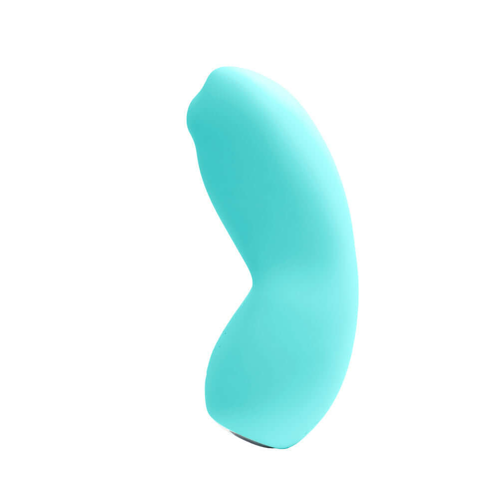 VeDO Izzy Rechargeable Clitoral Vibe Tease Me Turquoise, sleek silicone vibrator, 10 vibration modes in turquoise.