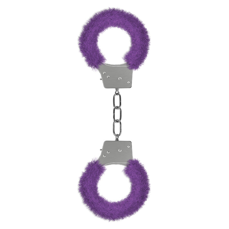 Ouch! Beginner's Furry Handcuffs With Quick-Release Purple