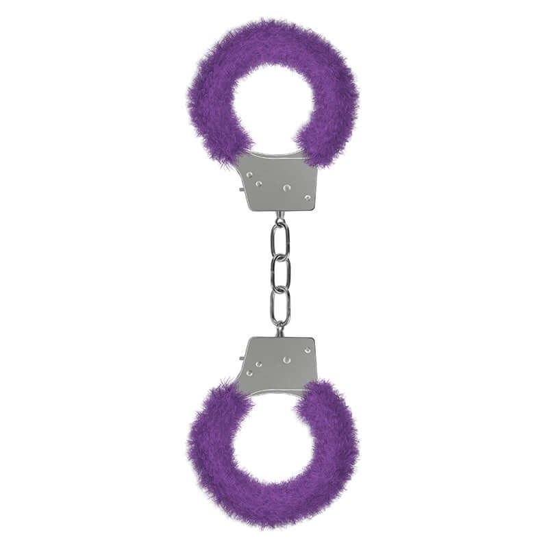 Ouch! Beginner's Furry Handcuffs With Quick-Release Purple