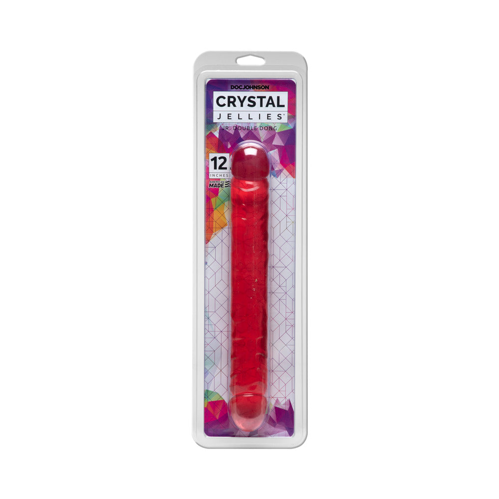 Crystal Jellies - Double Dong Jr. Pink 12 inches