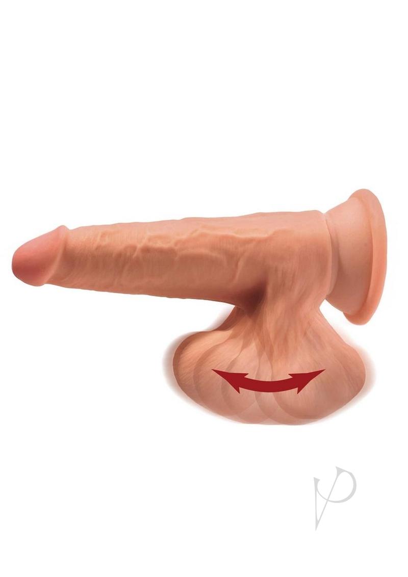 King Cock Plus 7 inch Triple Density Dildo Caramel showcasing realistic detail and flexible testicles.