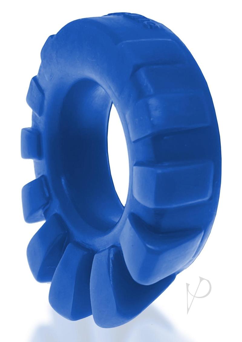 Cock-Lug Silicone Lugged Cock Ring Marine Blue showcasing its plush and stretchy silicone design.