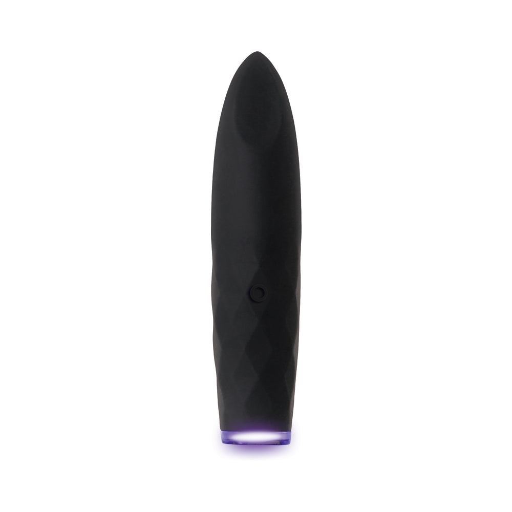 Evolved On The Spot Light-Up Rechargeable Silicone Bullet Vibrator Black