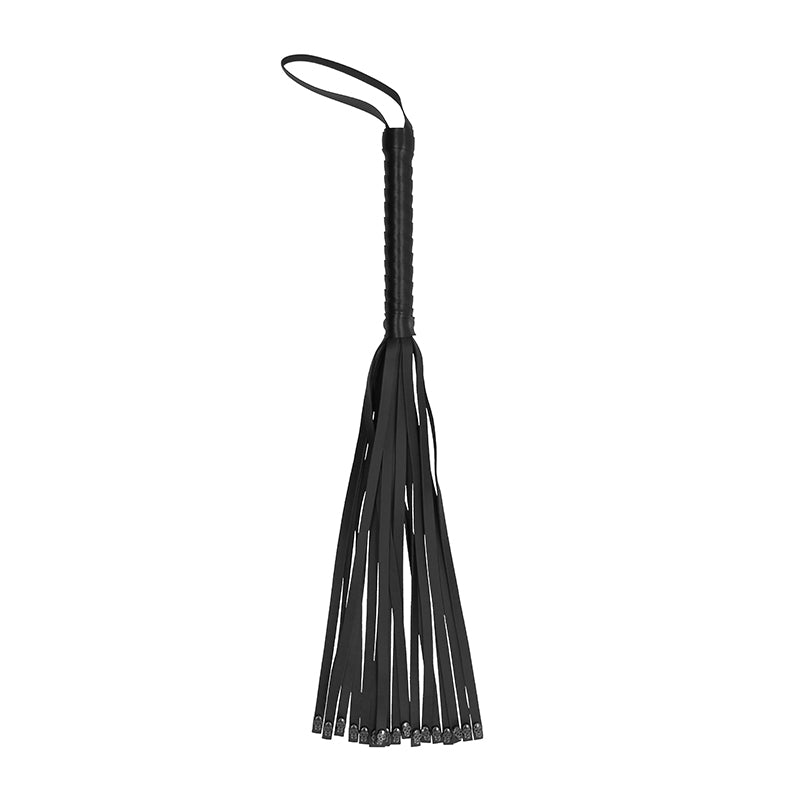 Ouch! Skulls & Bones 23.4 inches Skull Whip Flogger Black