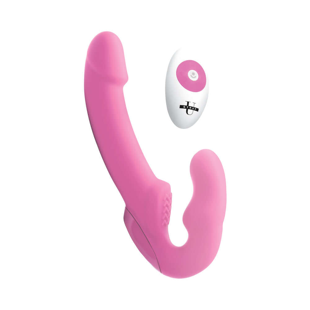 Strap U Strapless Strap-On with Remote Pink