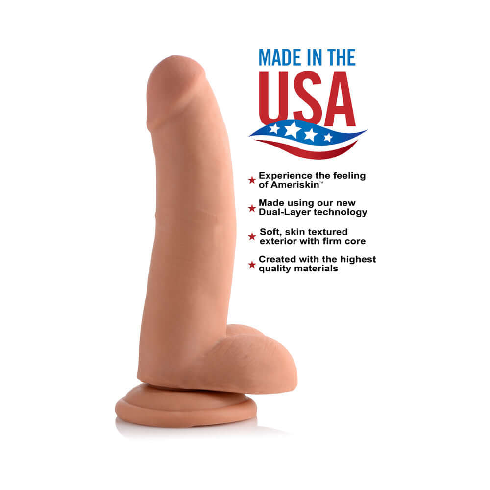 USA COCKS 8 inches Ameriskin Dual Density Dildo Medium