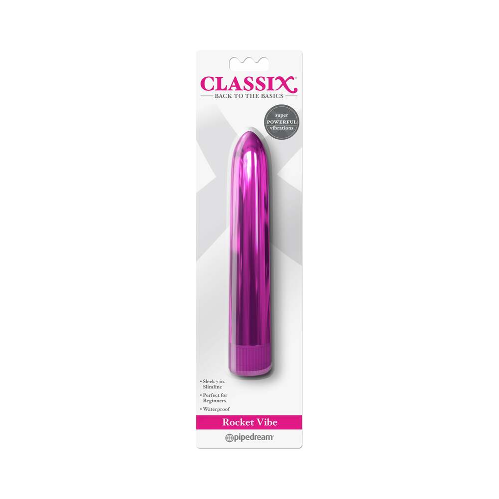 Classix Rocket Vibe 7 inches Slimline Vibrator Pink