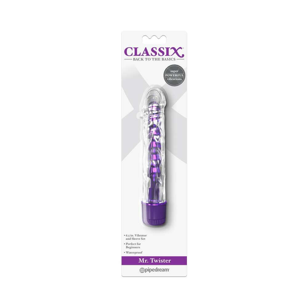 Classix Mr. Twister 6.5 inches Vibrator and Sleeve Set Purple