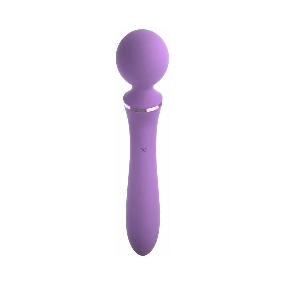 Fantasy For Her Duo Wand Massage-Her Rechargeable Silicone Dual-Ended Vibrator Purple