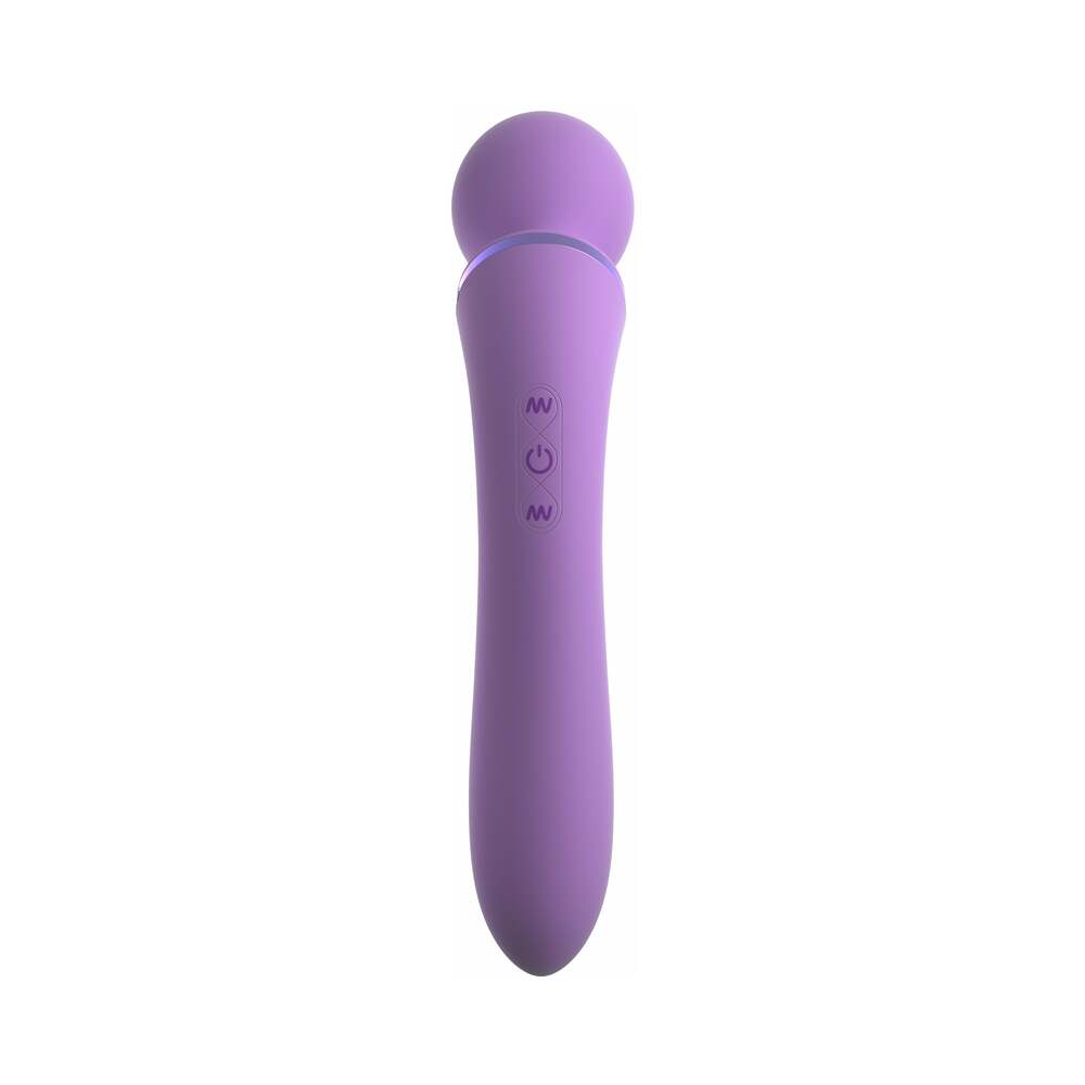 Fantasy For Her Duo Wand Massage-Her Rechargeable Silicone Dual-Ended Vibrator Purple