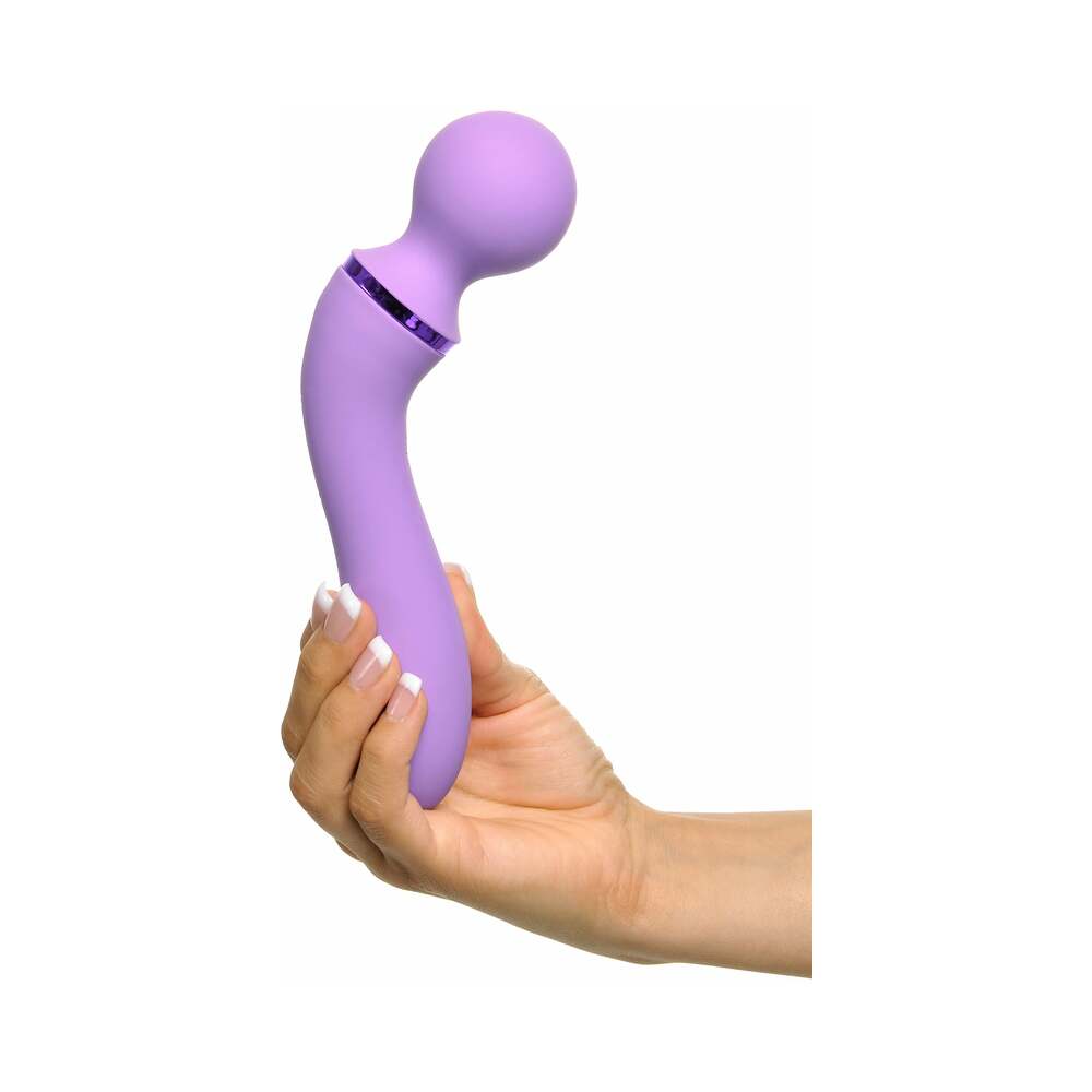 Fantasy For Her Duo Wand Massage-Her Rechargeable Silicone Dual-Ended Vibrator Purple