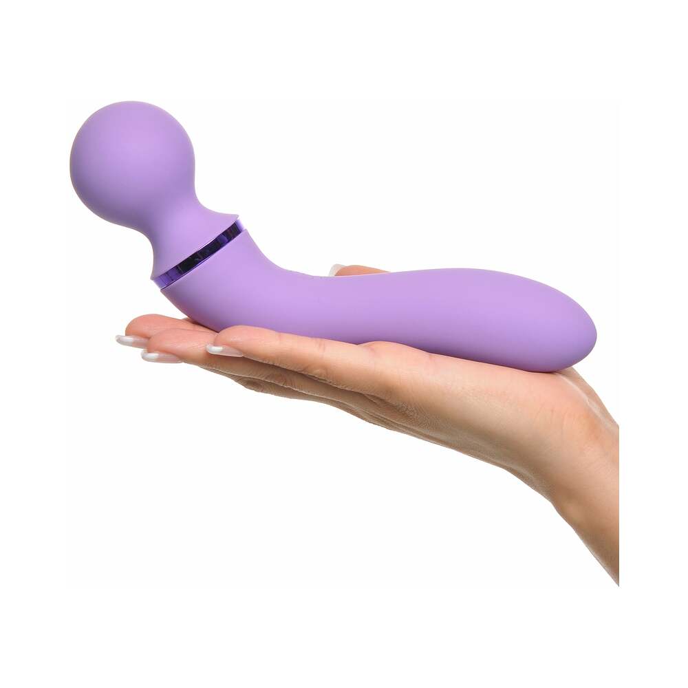 Fantasy For Her Duo Wand Massage-Her Rechargeable Silicone Dual-Ended Vibrator Purple