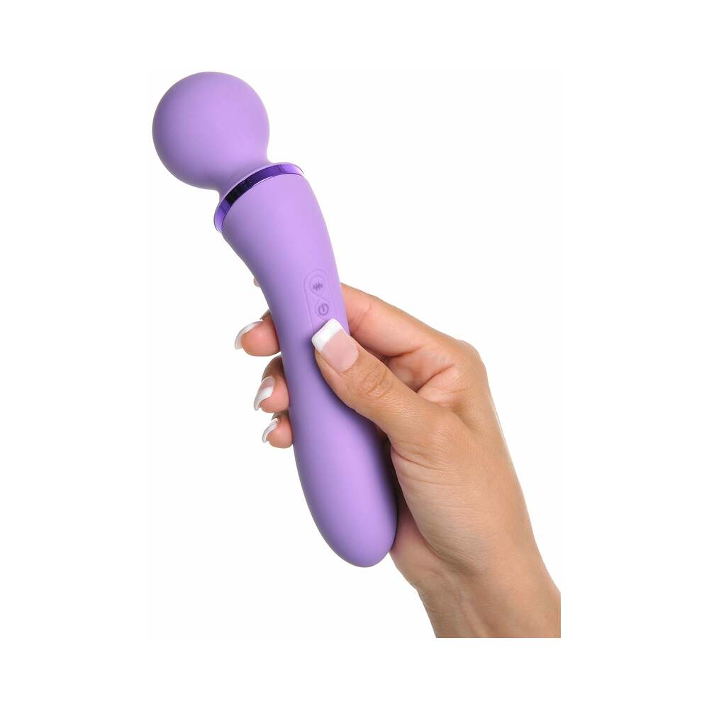 Fantasy For Her Duo Wand Massage-Her Rechargeable Silicone Dual-Ended Vibrator Purple