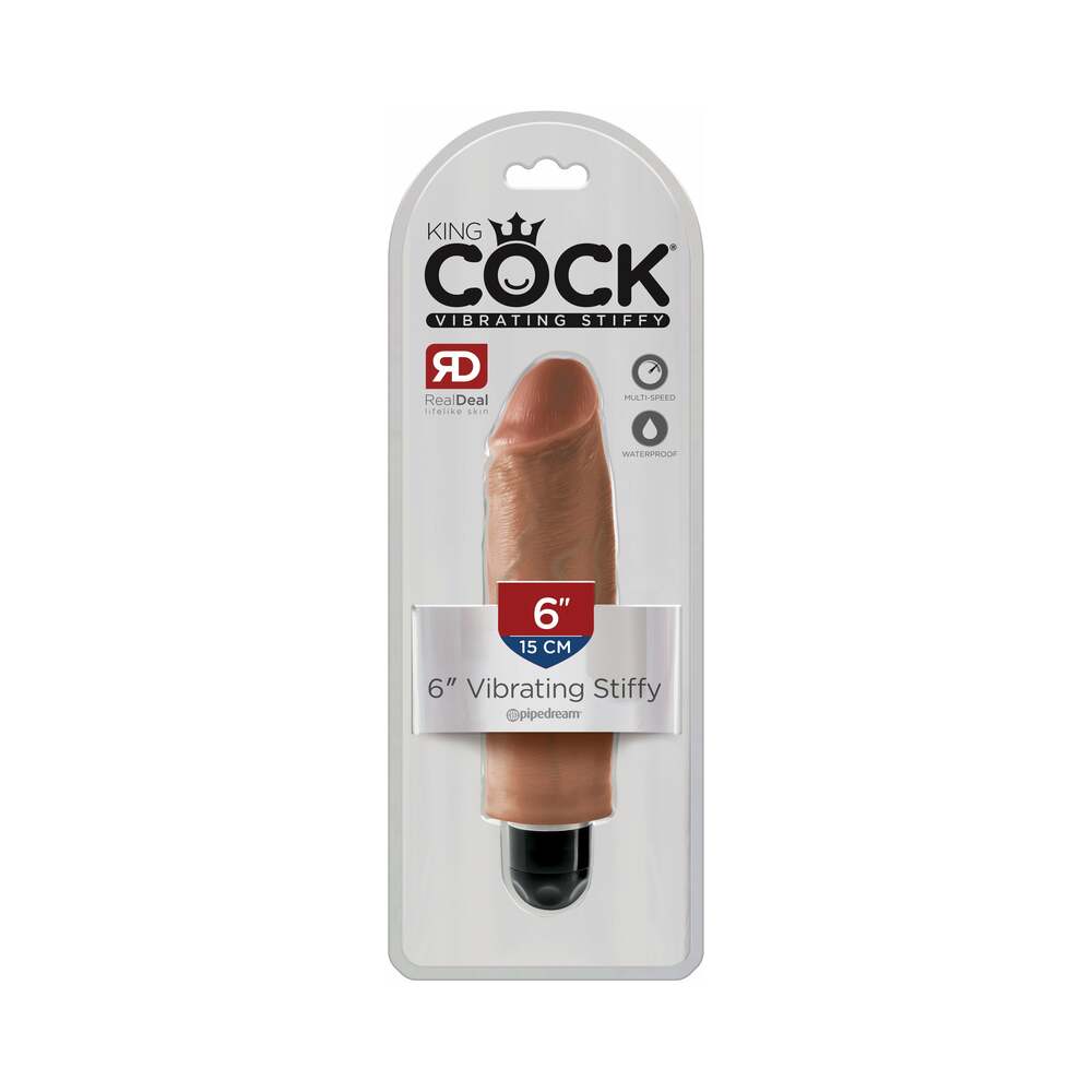 King Cock 6 inches Vibrating Stiffy Realistic Dildo Tan