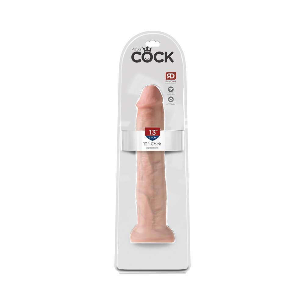 King Cock 13 inches Cock Realistic Dildo With Suction Cup Beige