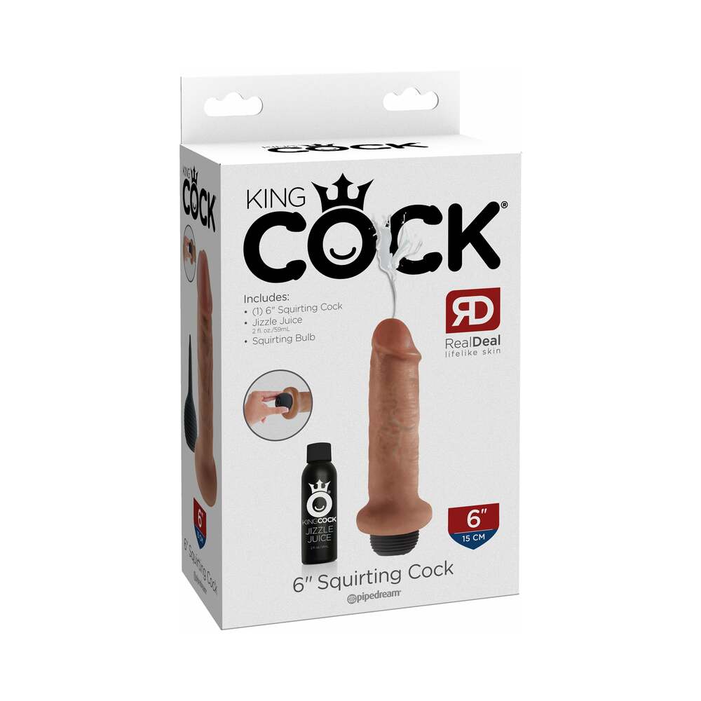 King Cock 6 inches Squirting Cock Realistic Dildo Tan