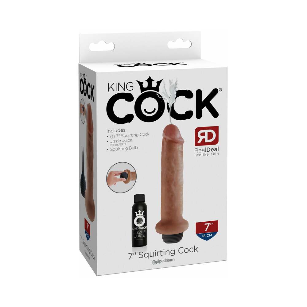 King Cock 7 inches Squirting Cock Realistic Dildo Tan