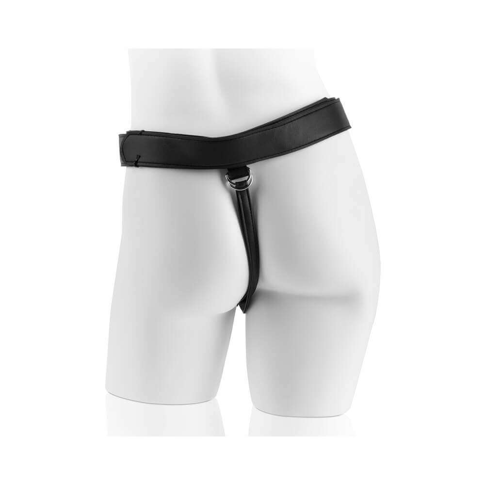 King Cock Strap-on Harness With 7 inches Cock Tan on a mannequin showing realistic design and fit.