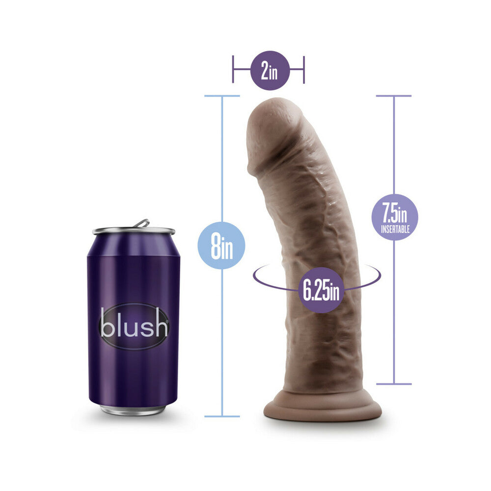 Au Naturel 8 inches Posable Dual Density Dildo Brown