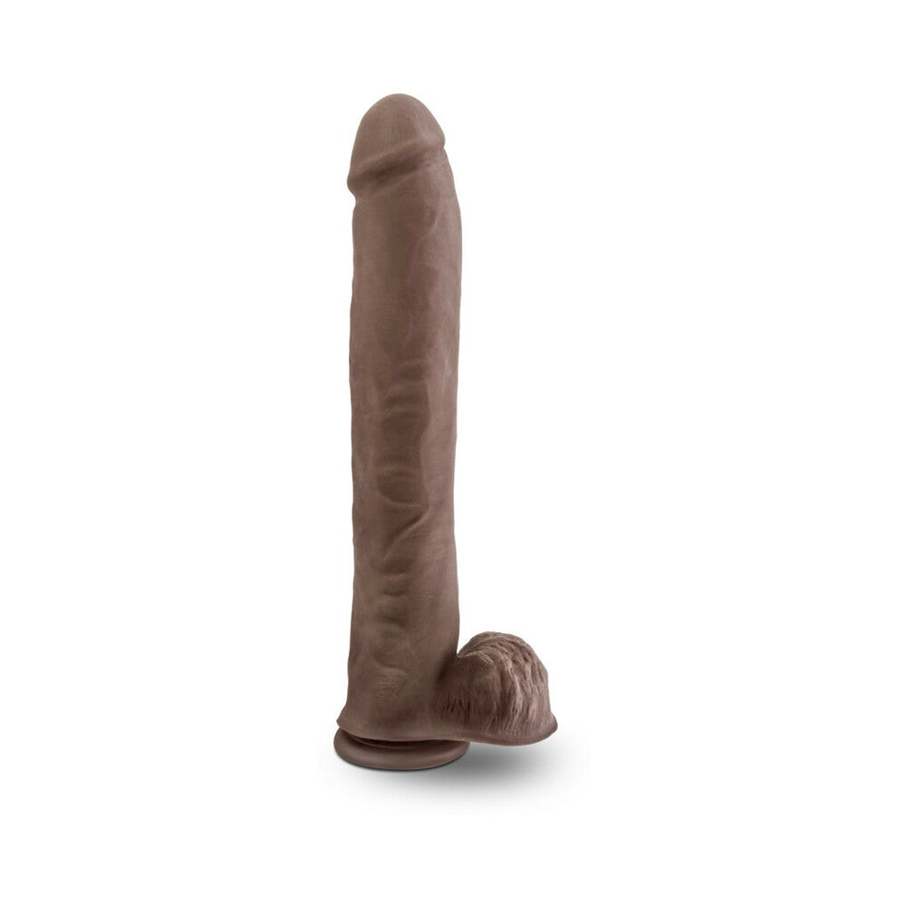 Au Naturel Daddy 14 inches Posable Dual Density Dildo with Balls Brown
