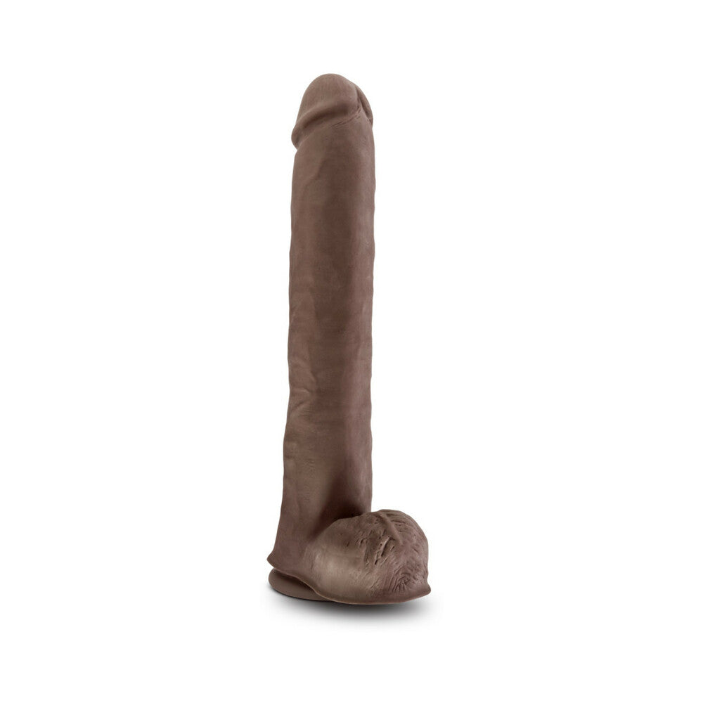 Au Naturel Daddy 14 inches Posable Dual Density Dildo with Balls Brown