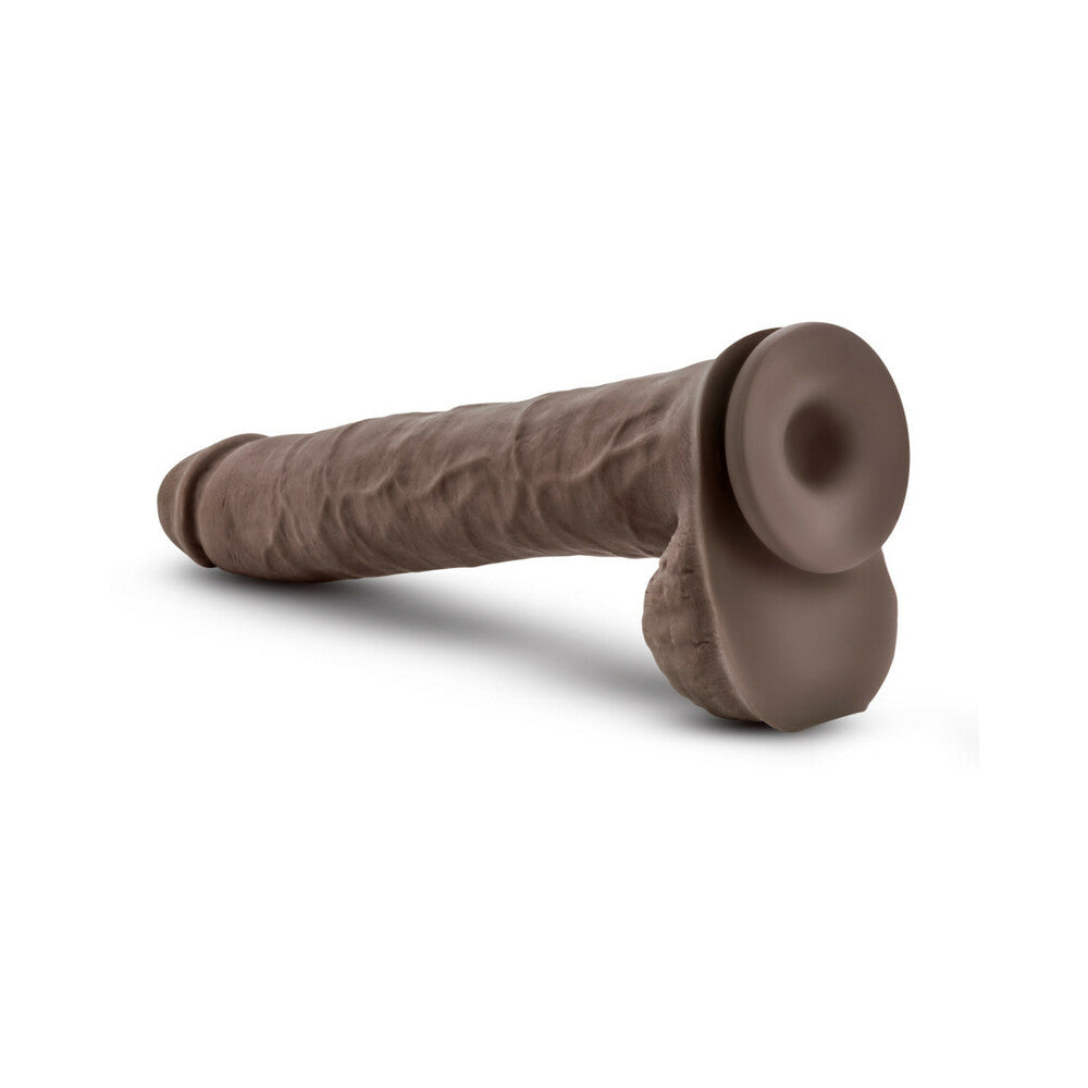 Au Naturel Daddy 14 inches Posable Dual Density Dildo with Balls Brown