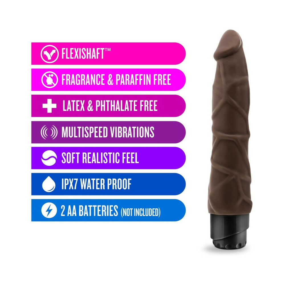 Dr. Skin Vibe 1 Realistic 9 inches Vibrating Dildo Brown