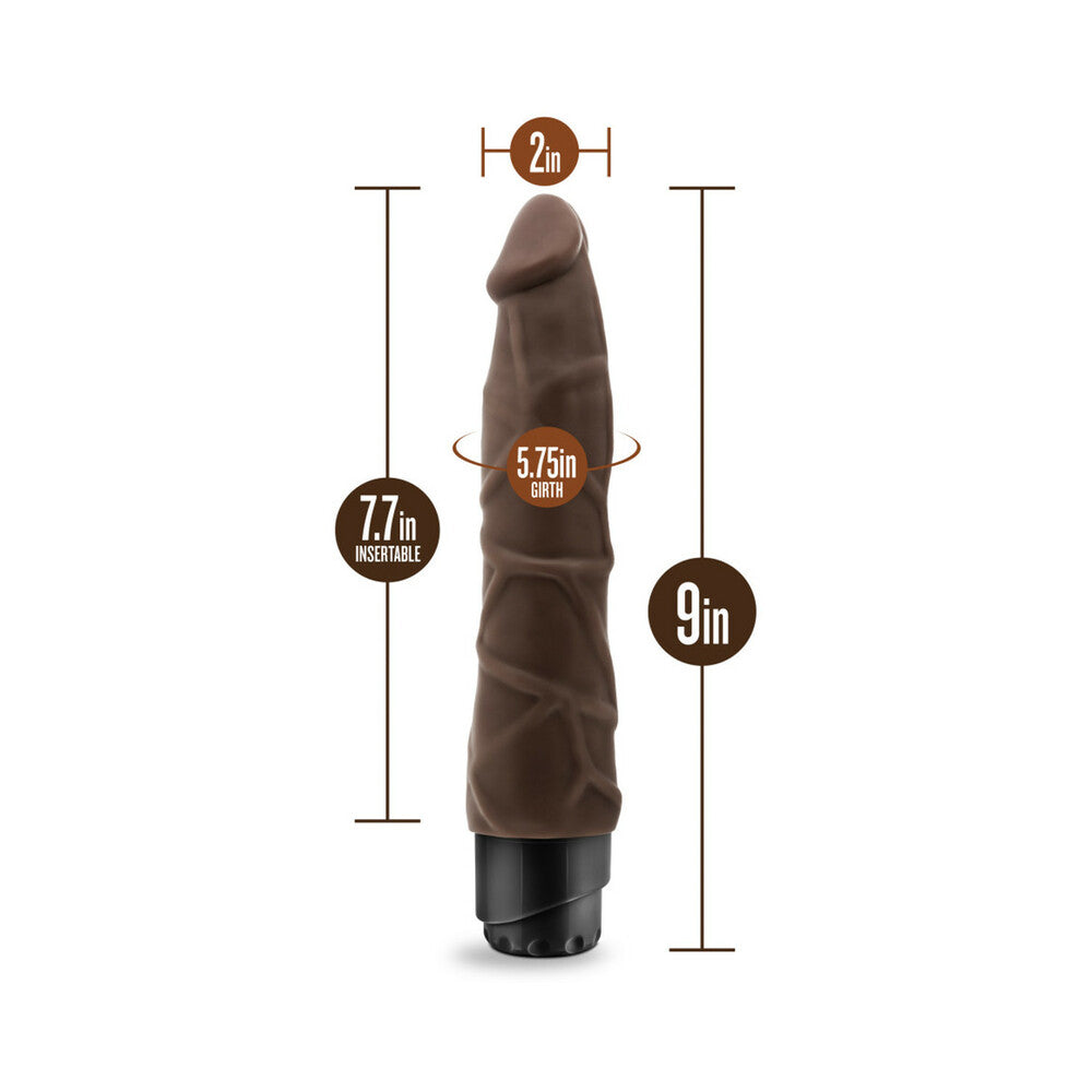 Dr. Skin Vibe 1 Realistic 9 inches Vibrating Dildo Brown