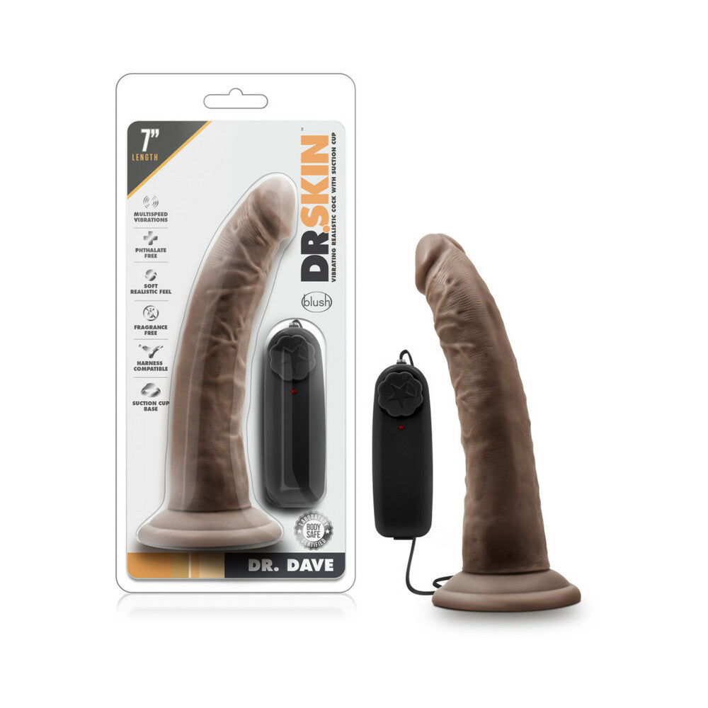 Dr. Skin Dr. Dave Realistic 7 inches Vibrating Dildo Brown