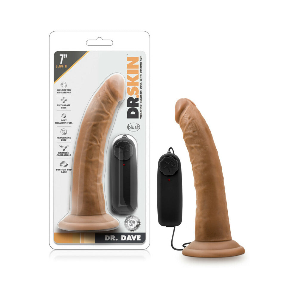 Dr. Skin Dr. Dave Realistic 7 inches Vibrating Dildo Tan