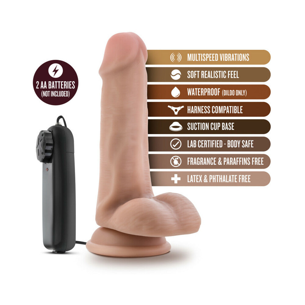 Dr. Skin Dr. Rob Realistic 6 inches Vibrating Dildo with Balls Beige