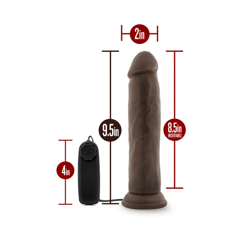 Dr. Skin Dr. Throb Realistic 9.5 inches Vibrating Dildo Brown