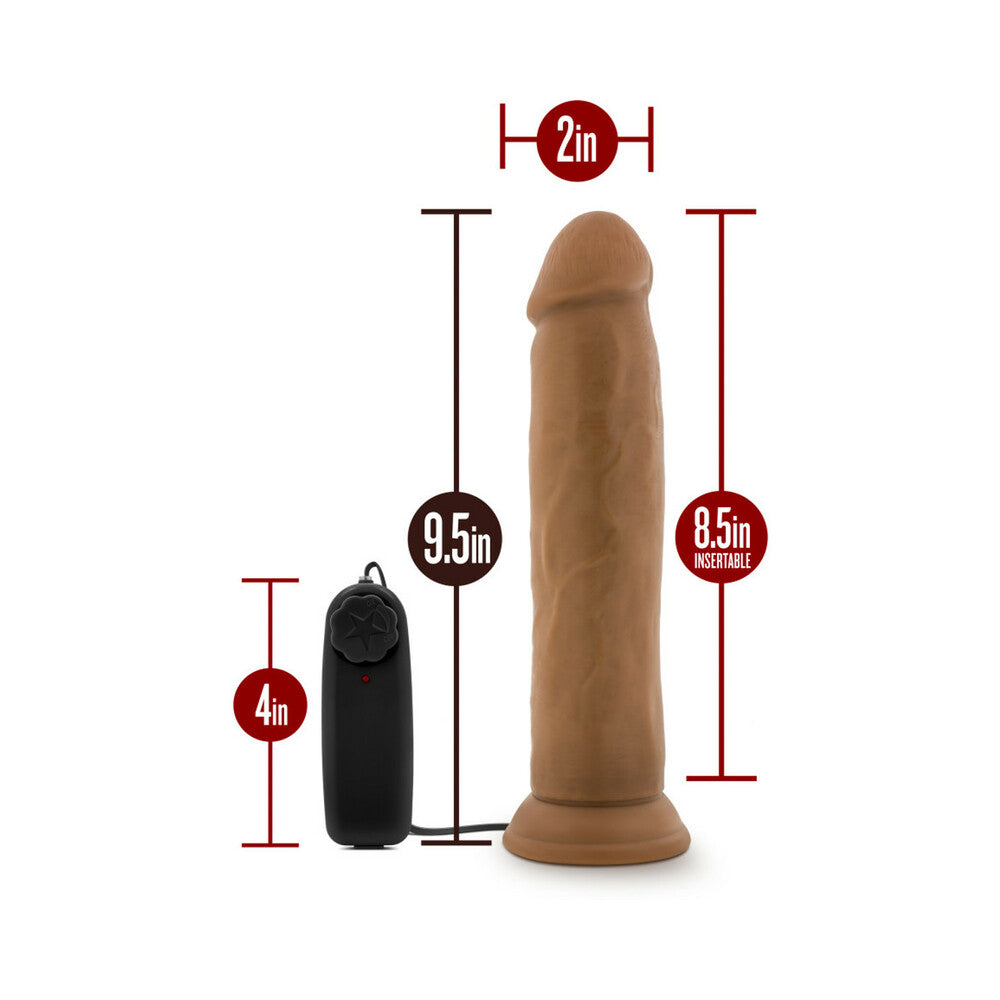 Dr. Skin Dr. Throb 9.5 Inches Vibrating Realistic Cock with Suction Cup Mocha Tan