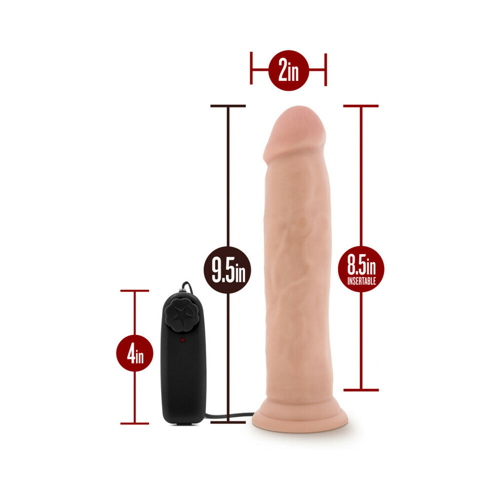 Dr. Skin Dr. Throb Realistic 9.5 inches Vibrating Dildo Beige